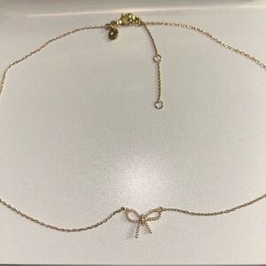 J. Crew Gold Bow Necklace